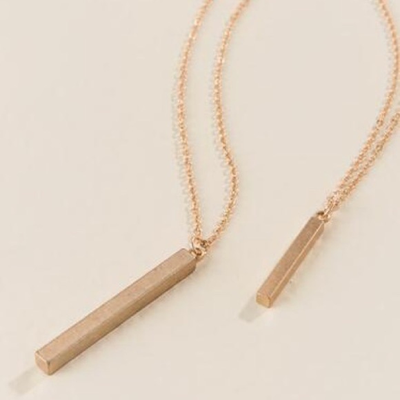 Francescas Layered Gold Bar Necklace - Picture 1 of 5